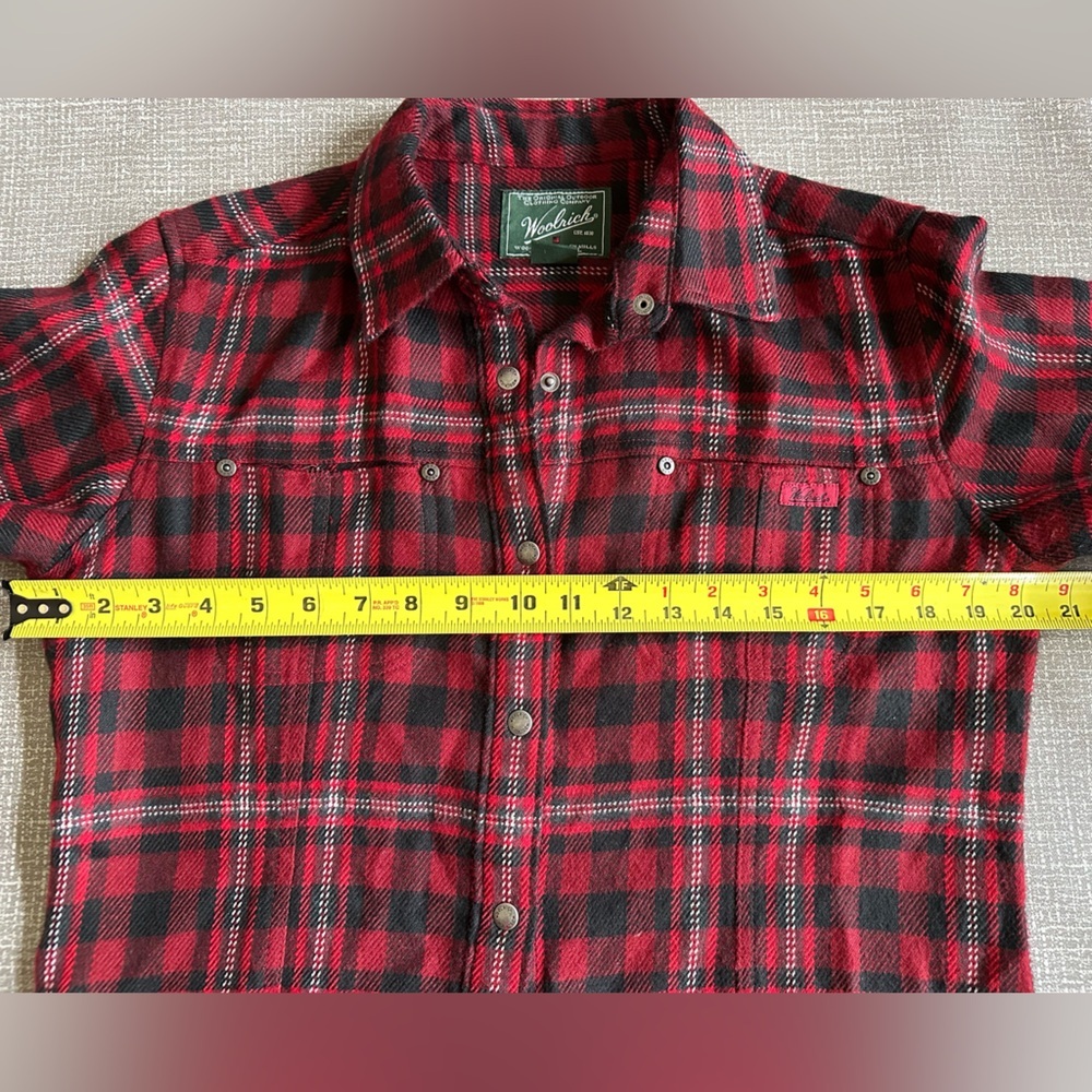 Woolrich Women’s Long sleeve Deep Ruby Plaid Soft Button Up Shirt size Small - Picture 9 of 12